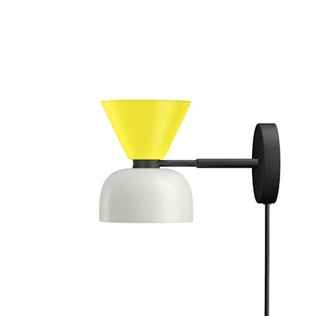 Alphabeta Wall Light + Cable, Sulfur Yellow / Silk Grey