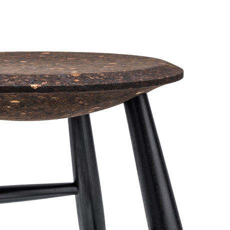 Drifted Stool, Dark Cork / Black