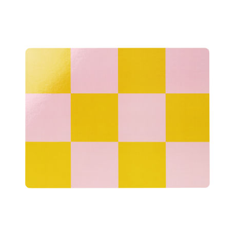 Check Placemat (Set of 2), Honey / Pink
