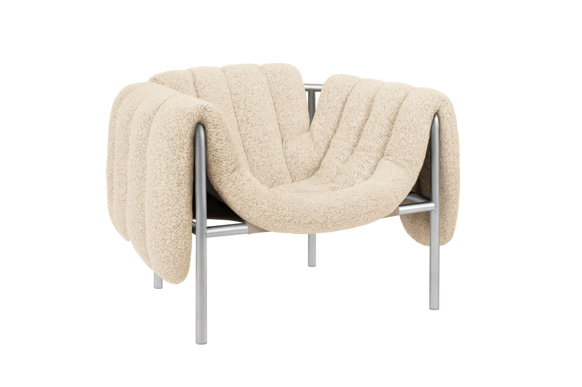 Puffy Lounge Chair, Eggshell / Stainless (UK), Art. no. 20658 (image 1)