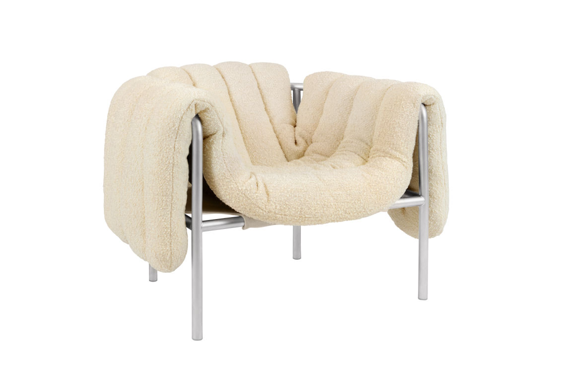 Puffy Lounge Chair, Eggshell / Stainless, Art. no. 20295 (image 2)