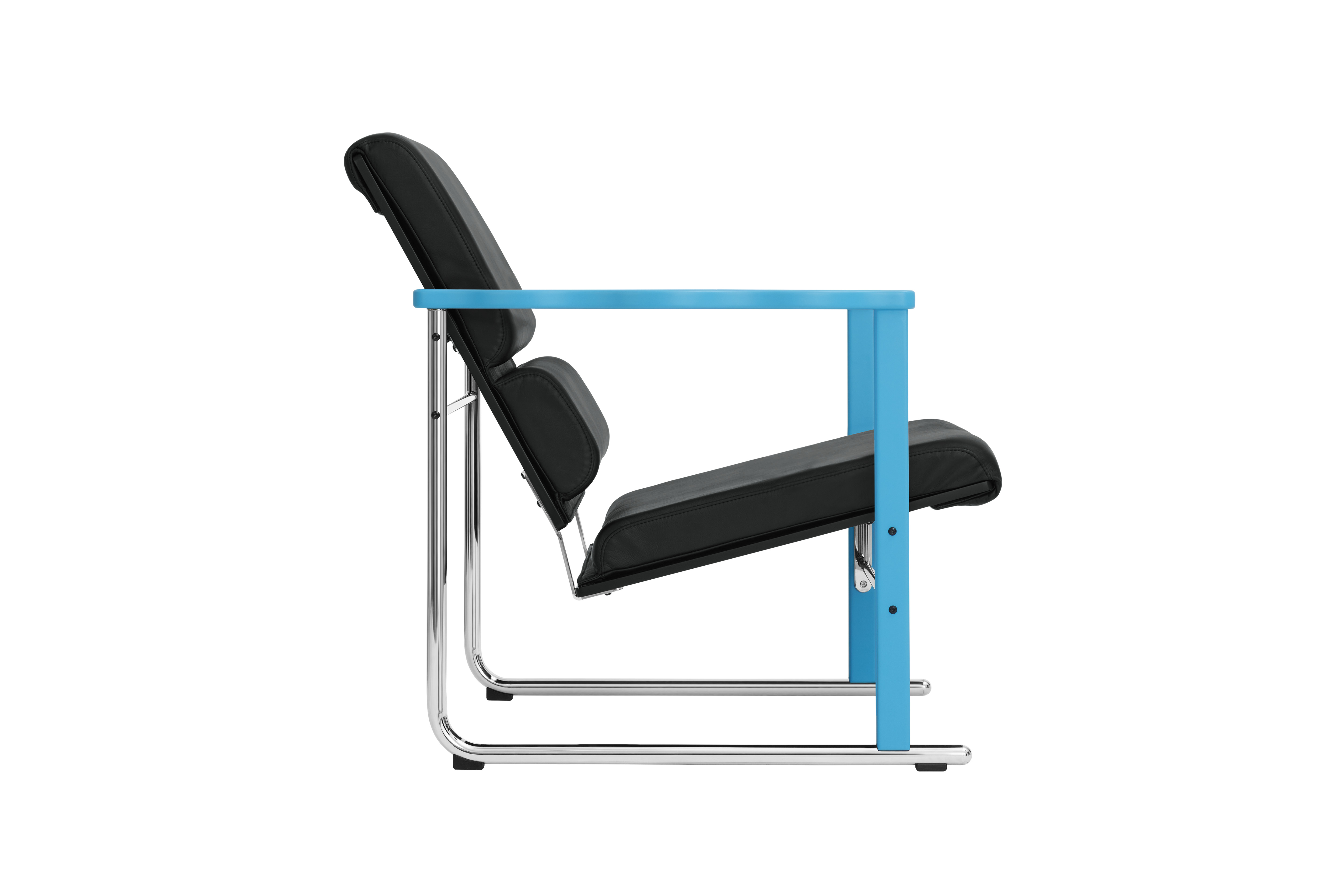Experiment Lounge Chair, 502 / Blue / Black Leather (UK), Art. no. 31551 (image 3)