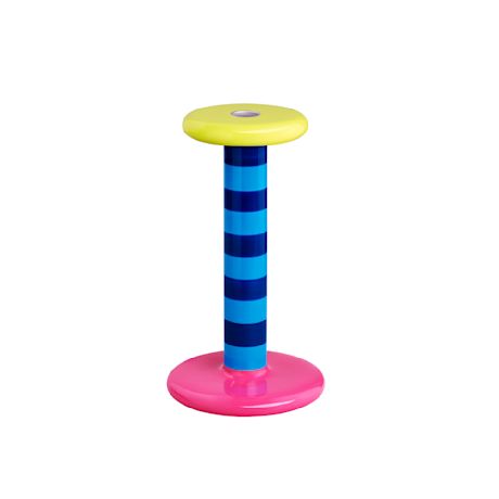 Pesa Candle Holder High, Sky Blue / Night Blue Stripe