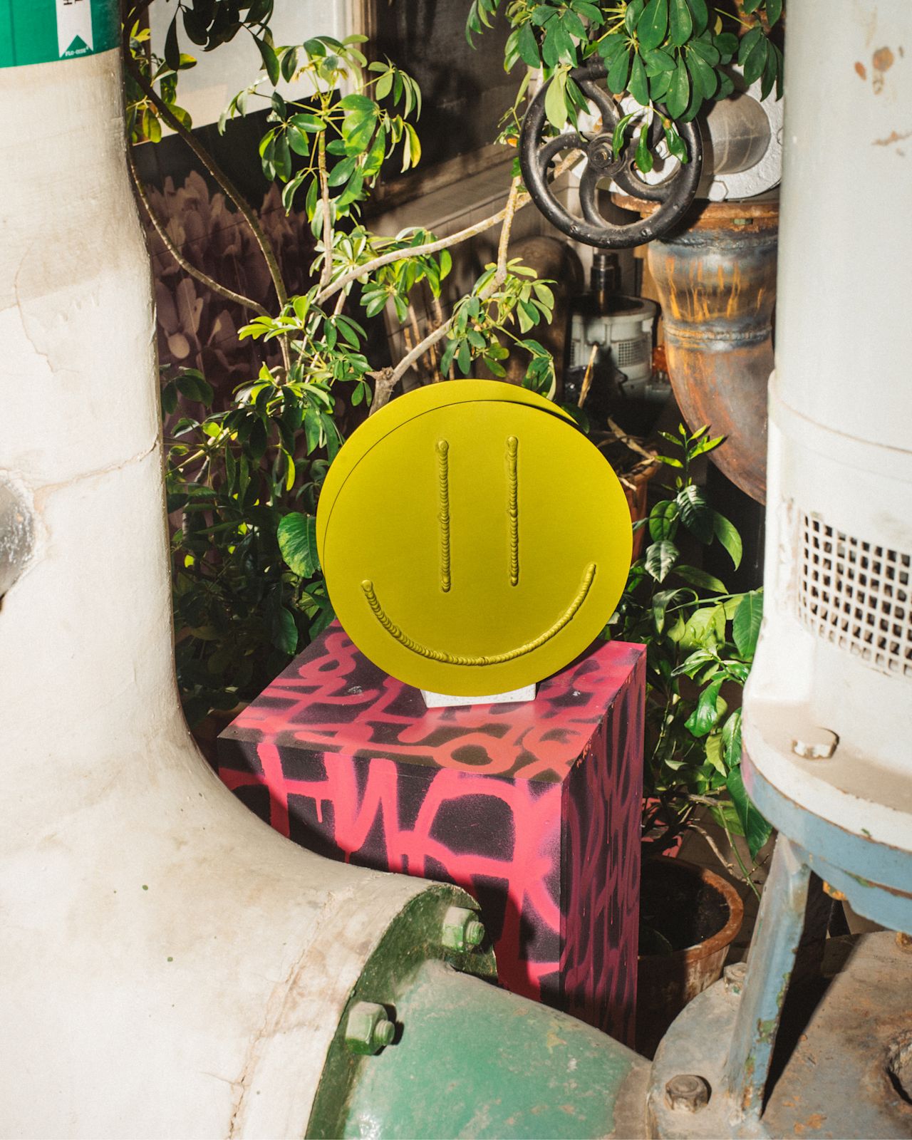 An editorial image from behind the scenes of making Acid Vase - a Hem X limited edition piece.