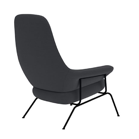 Hai Lounge Chair + Ottoman, Charcoal