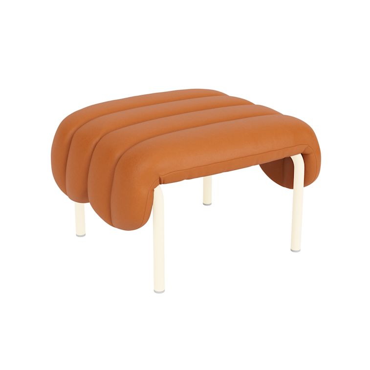 Puffy Ottoman, Elmosoft Leather 54035 / Cream, Art. no. 90142 (image 1)