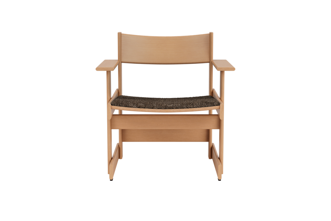 Bullnose Lounge Chair, Natural / Taupe Sheepskin Seat Pad, Art. no. 31671 (image 2)