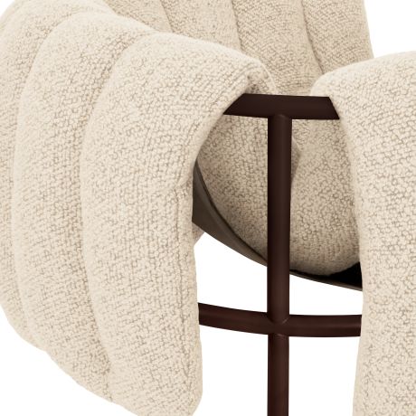 Puffy Lounge Chair, Eggshell / Chocolate Brown