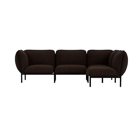 Kumo Corner Sofa Right with Armrest, Sera Rosewood
