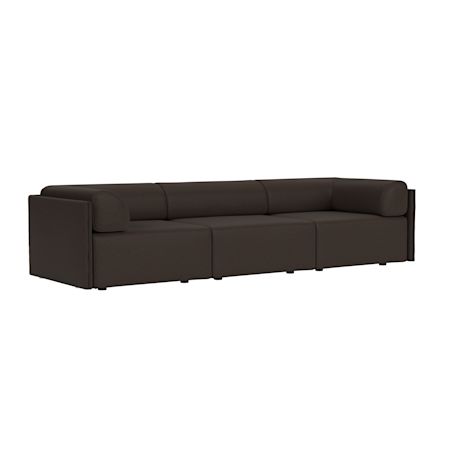 Palo Block 3-seater Sofa Low Back with Armrests, Amdal 280