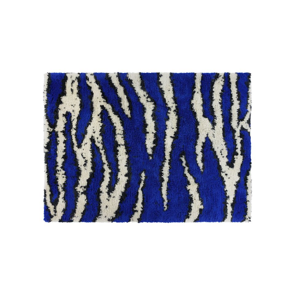 Monster Rug Medium, Ultramarine Blue / Off-white — Hem