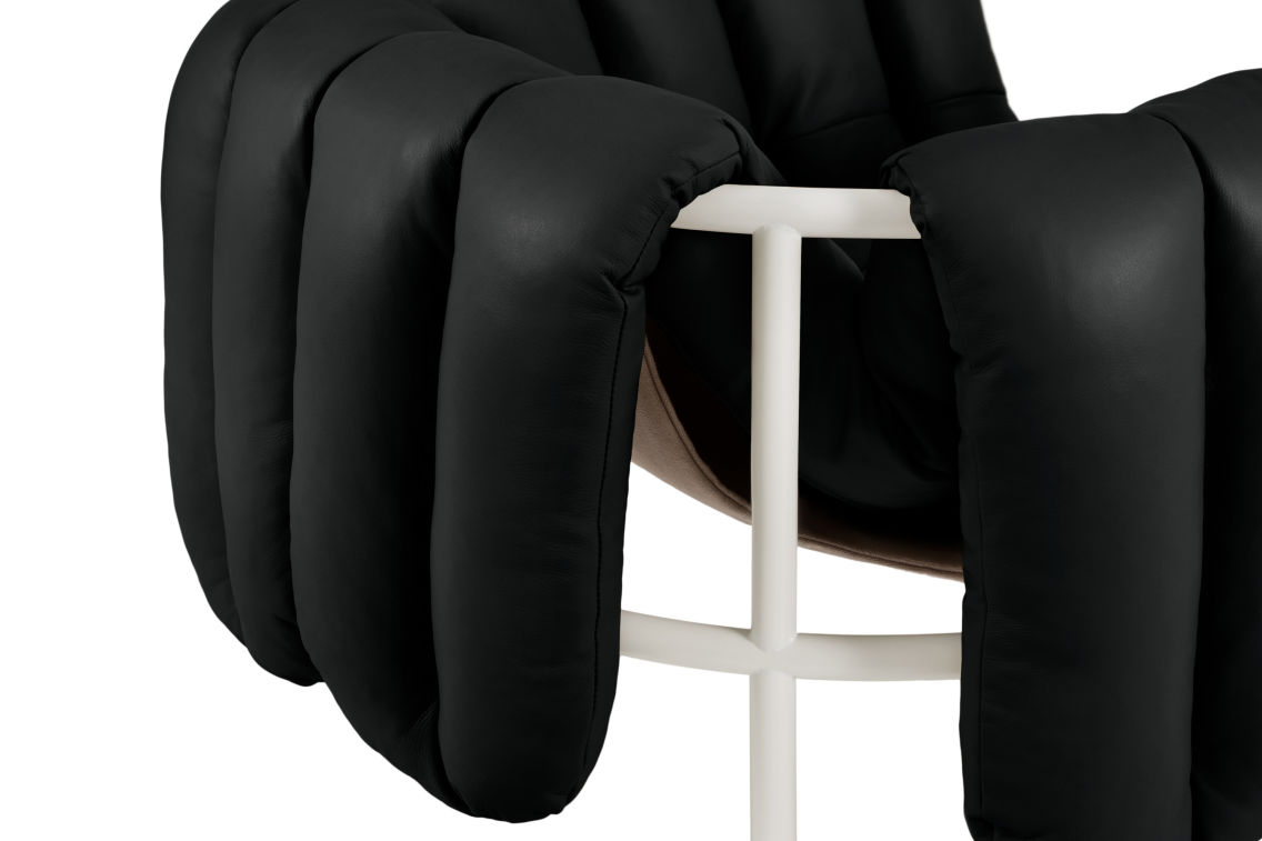 Puffy Lounge Chair, Black Leather / Cream, Art. no. 20260 (image 5)
