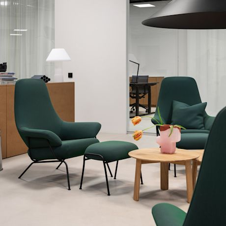 Hai Lounge Chair + Ottoman, Peacock
