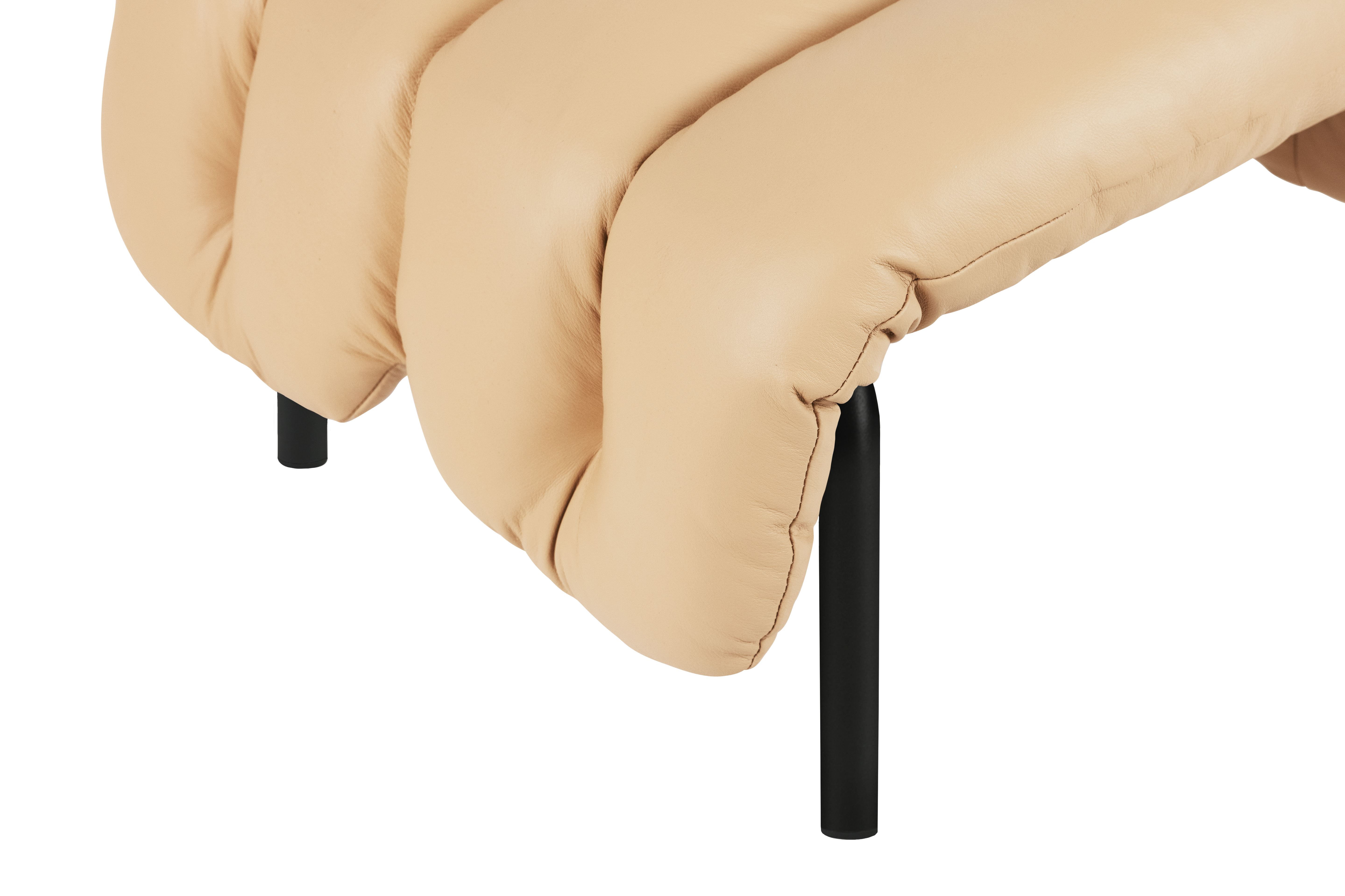 Puffy Ottoman, Sand Leather / Black Grey, Art. no. 20291 (image 2)