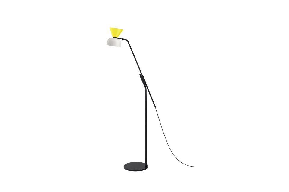 Lamp, / Floor Grey Alphabeta — Yellow Hem Silk Sulfur