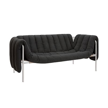 Puffy 2.5-seater Sofa, Anthracite / Stainless