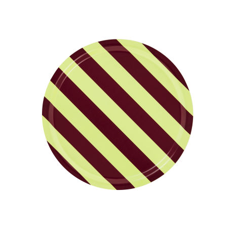 Stripe Tray Medium, Butter / Burgundy