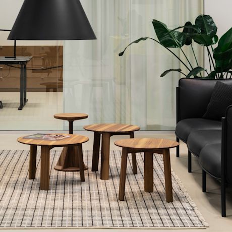 Alle Coffee Coffee Table Small + Medium + Large, Walnut