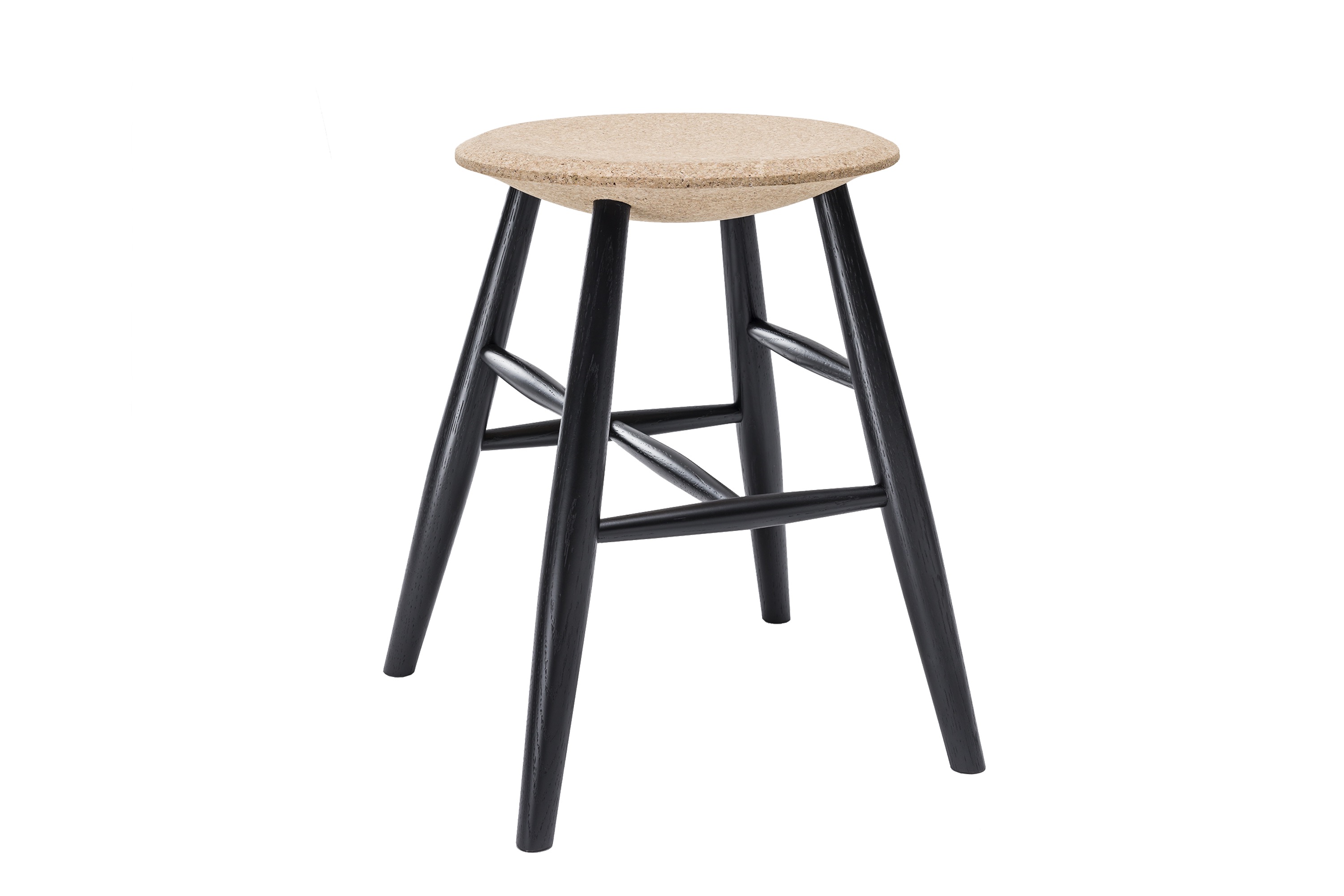 Drifted Stool, Light Cork / Black, Art. no. 13054 (image 1)