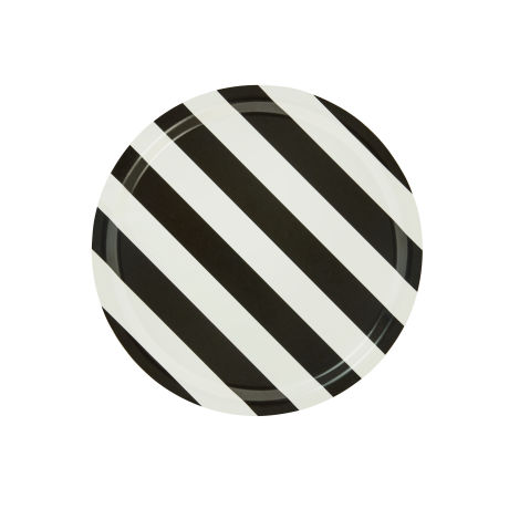 Stripe Tray Medium, Cream / Black