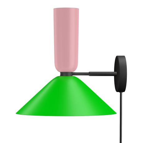 Alphabeta Wall Light + Cable, Light Pink / Green