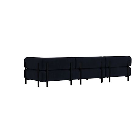 Palo Corner Sofa Left, Velluto Coex VL30/Black (UK)