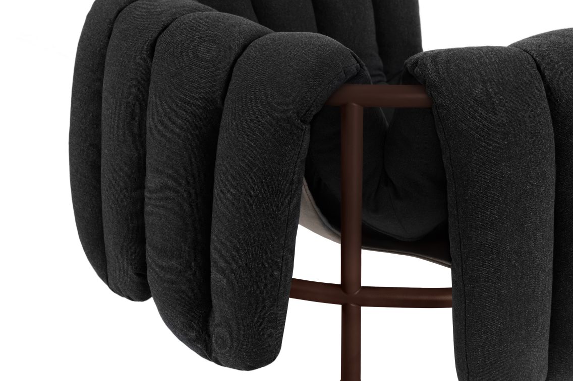 Puffy Lounge Chair, Anthracite / Chocolate Brown, Art. no. 20493 (image 2)