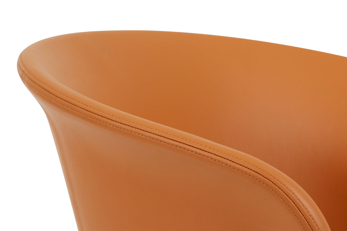 Kendo Swivel Chair 5-star Castors, Cognac Leather / Black, Art. no. 20246 (image 6)