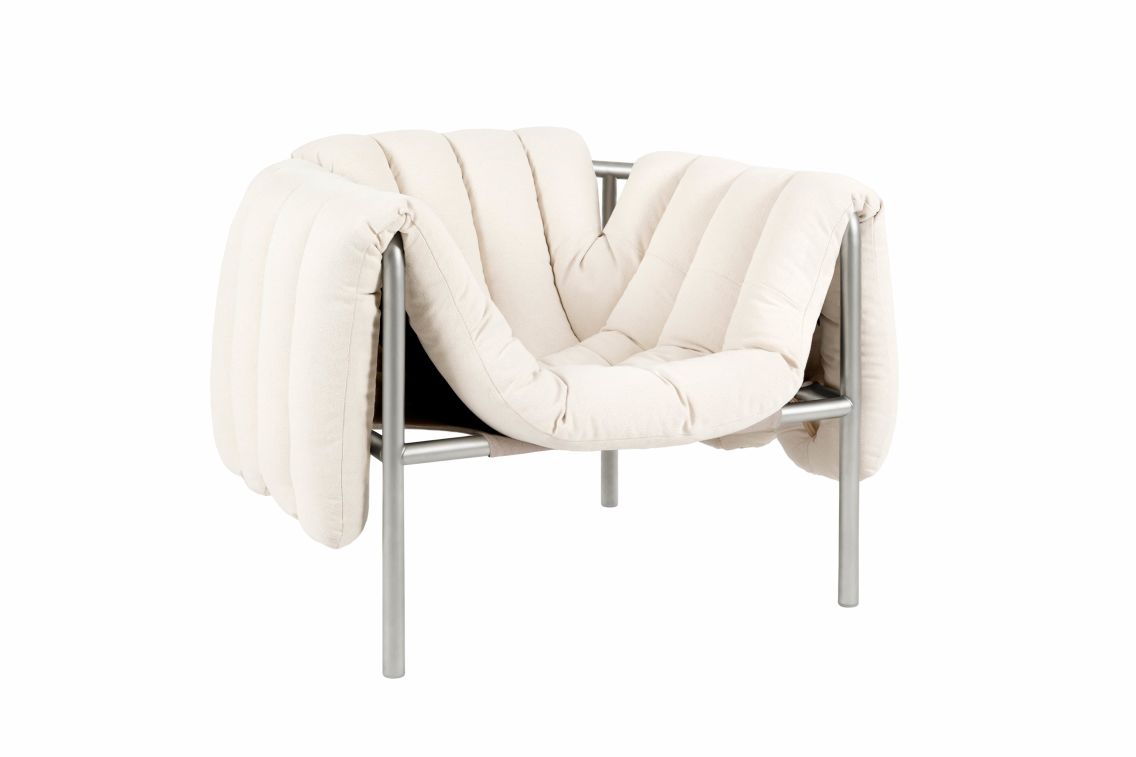 Puffy Lounge Chair, Natural / Stainless, Art. no. 20191 (image 2)
