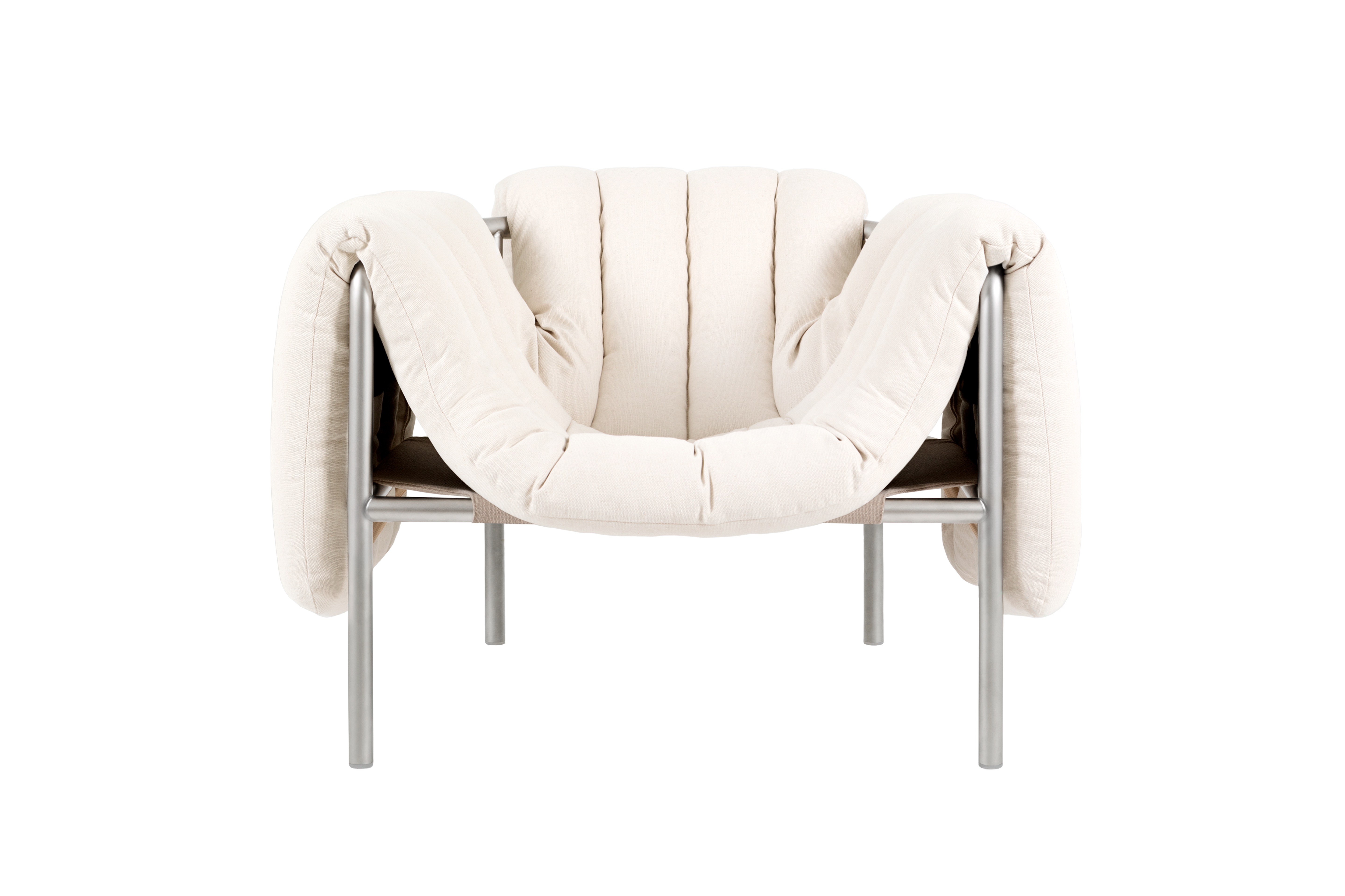 Puffy Lounge Chair, Natural / Stainless, Art. no. 20191 (image 2)