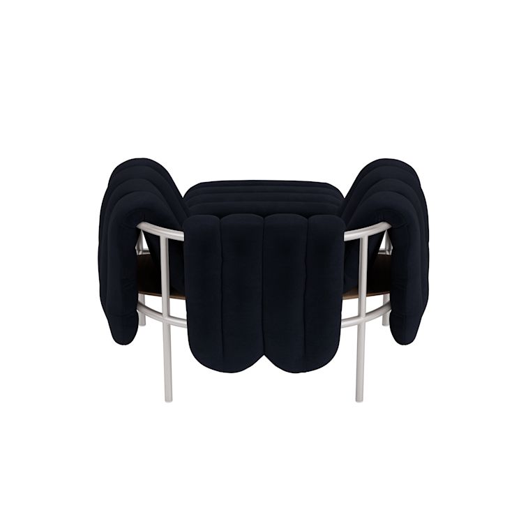 Puffy Lounge Chair + Ottoman, Velluto Coex VL30 / Stainless, Art. no. 32041 (image 5)