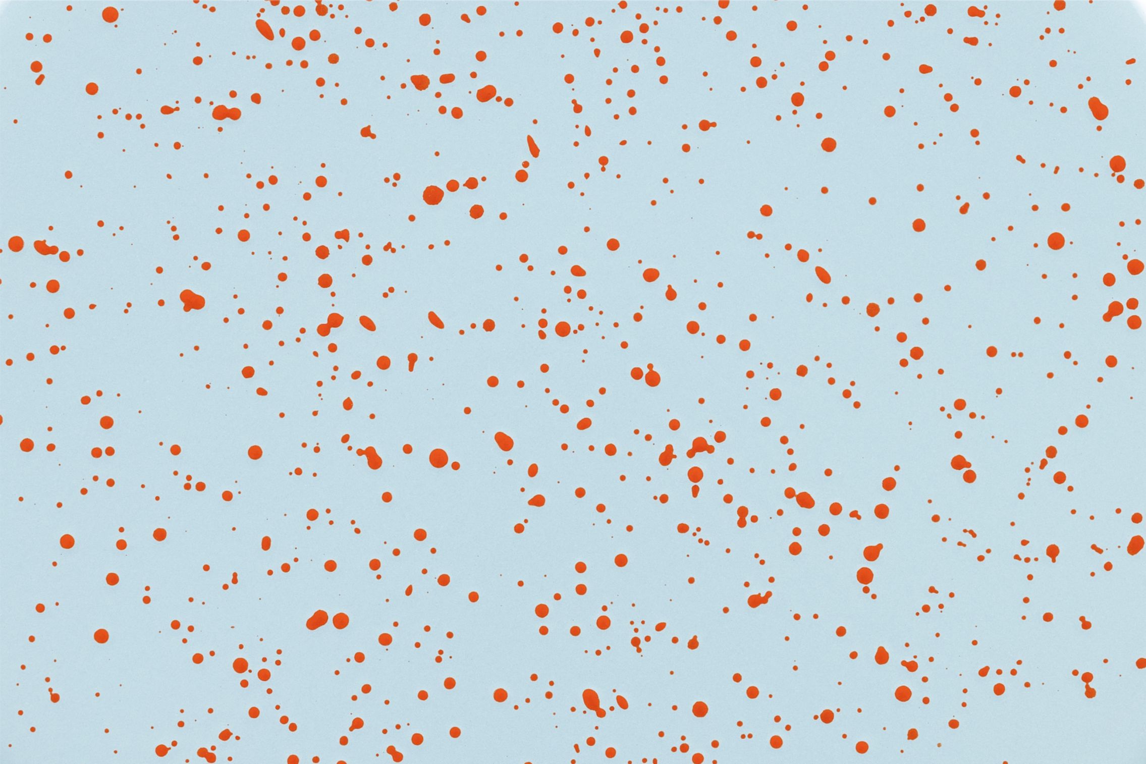 Last Stool, Light Blue / Orange Red Splatter — Hem