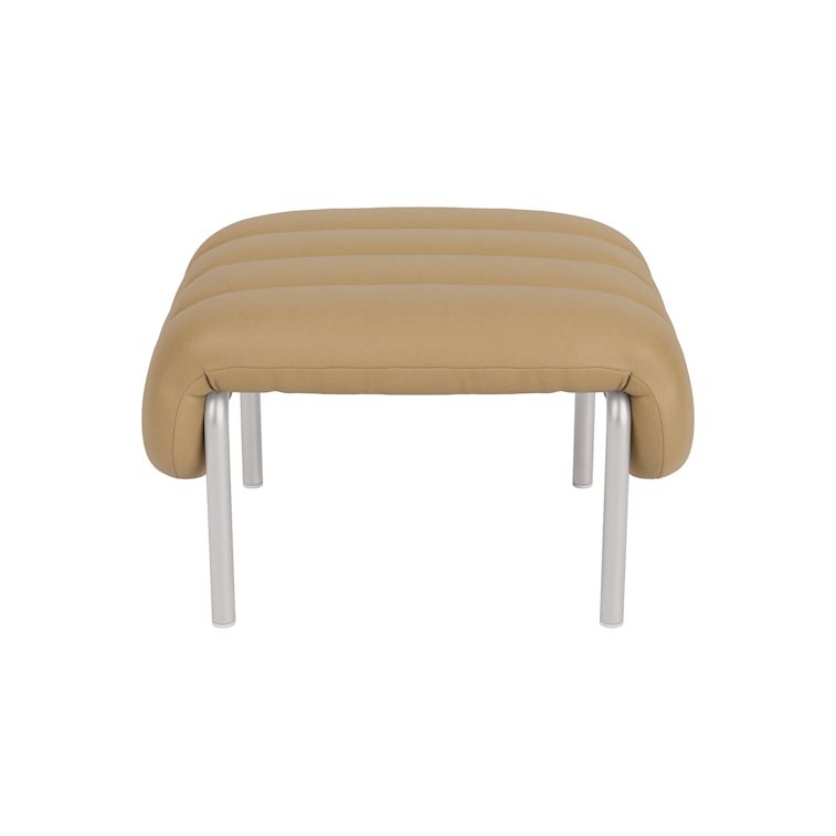 Puffy Ottoman, Elmosoft Leather 03009 / Stainless (UK), Art. no. 90224 (image 1)