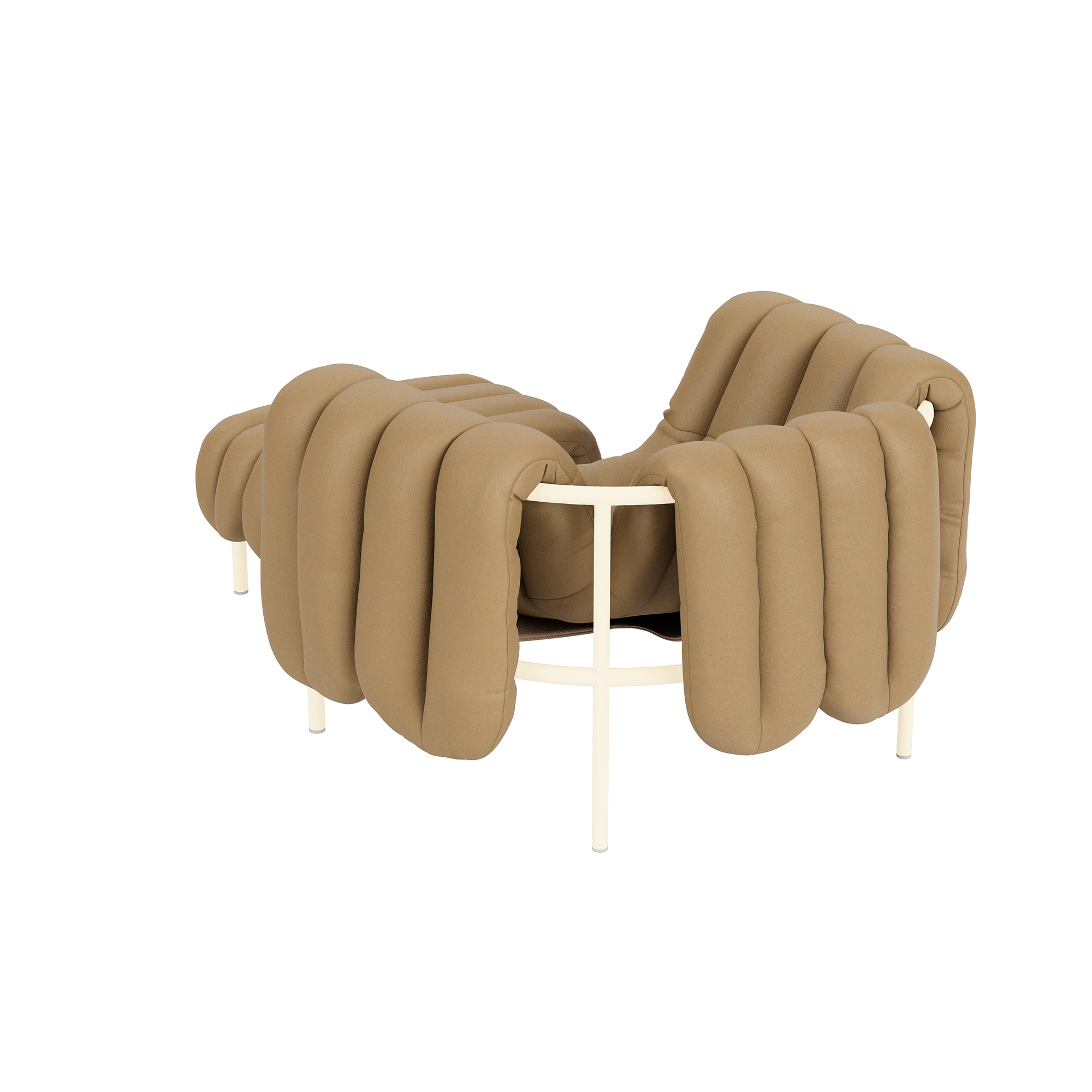 Puffy Lounge Chair + Ottoman, Elmosoft Leather 03009 / Cream (UK), Art. no. 90242 (image 4)
