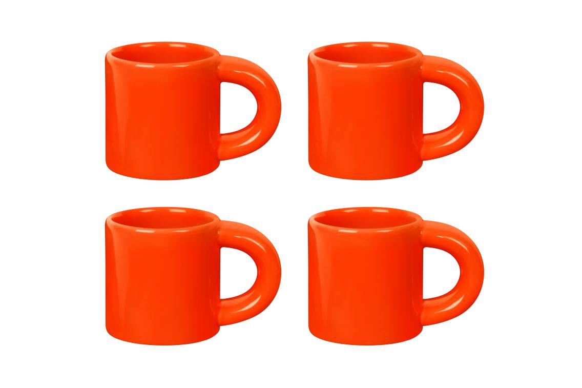 Espresso Cups Set of 4 2.44 Oz/ 70ml Cool Bicolor Pastel Colors Insulated  Mugs Housewarming Gift 
