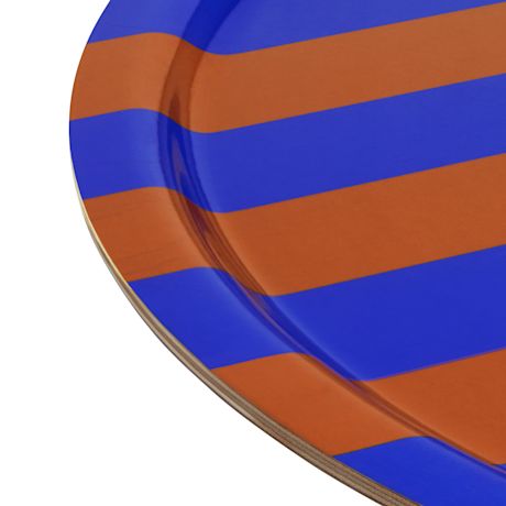 Stripe Tray Large, Terracotta / Cobalt