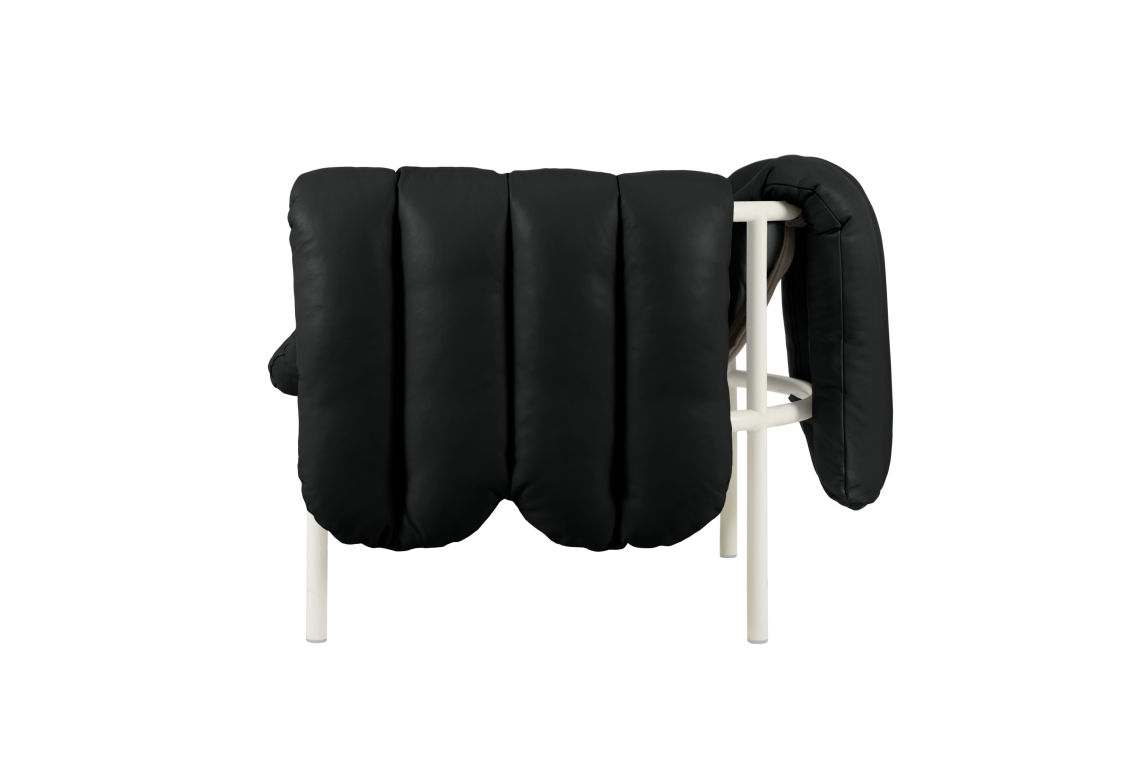 Puffy Lounge Chair, Black Leather / Cream, Art. no. 20260 (image 3)