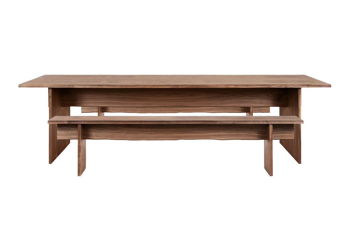 Bookmatch Table 275 cm / 108.3 in + Benches, Walnut, Art. no. 20264 (image 2)