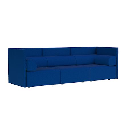 Palo Block 3-seater Sofa Medium Back with Armrests, Sera Cobalt
