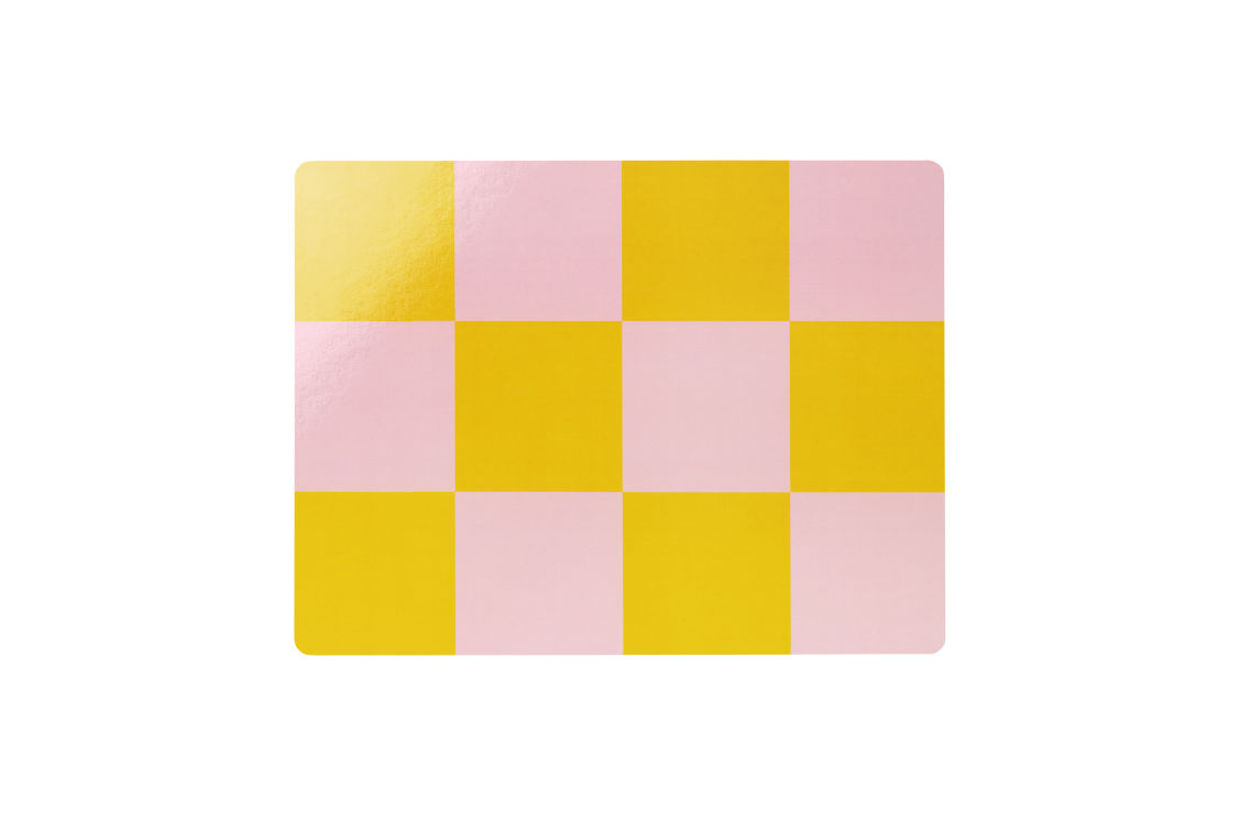 Check Placemat (Set of 2), Honey / Pink, Art. no. 31056 (image 1)