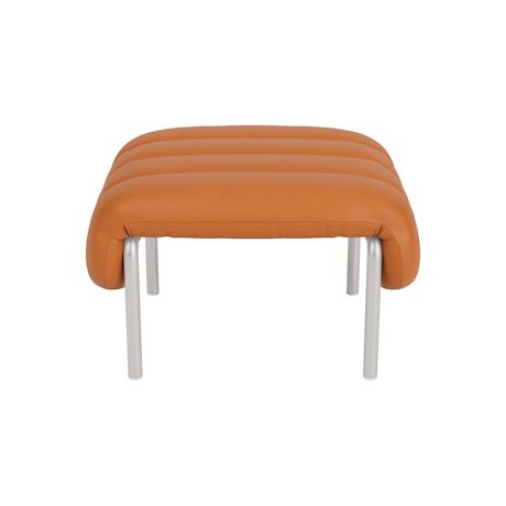 Puffy Ottoman, Elmosoft Leather 54035 / Stainless