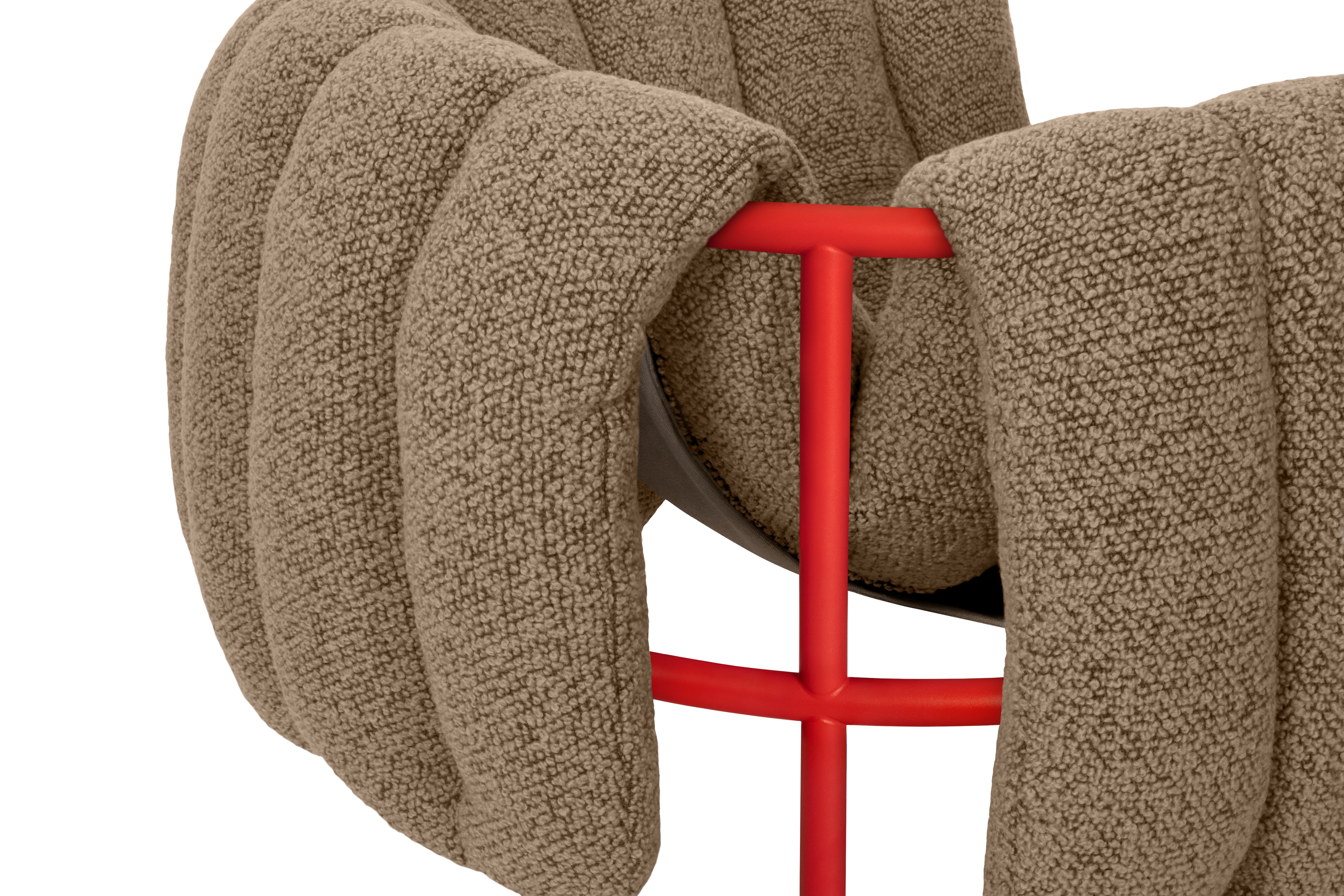 Puffy Lounge Chair, Sawdust / Traffic Red (UK), Art. no. 20691 (image 2)