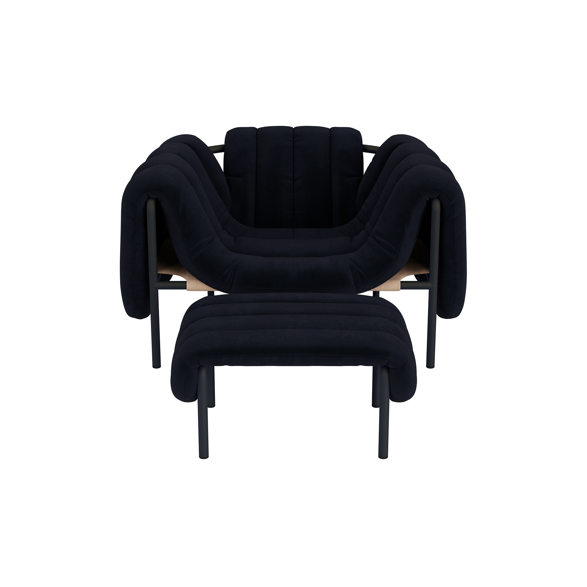 Puffy Lounge Chair + Ottoman, Velluto Coex VL30 / Black Grey (UK), Art. no. 32042 (image 2)