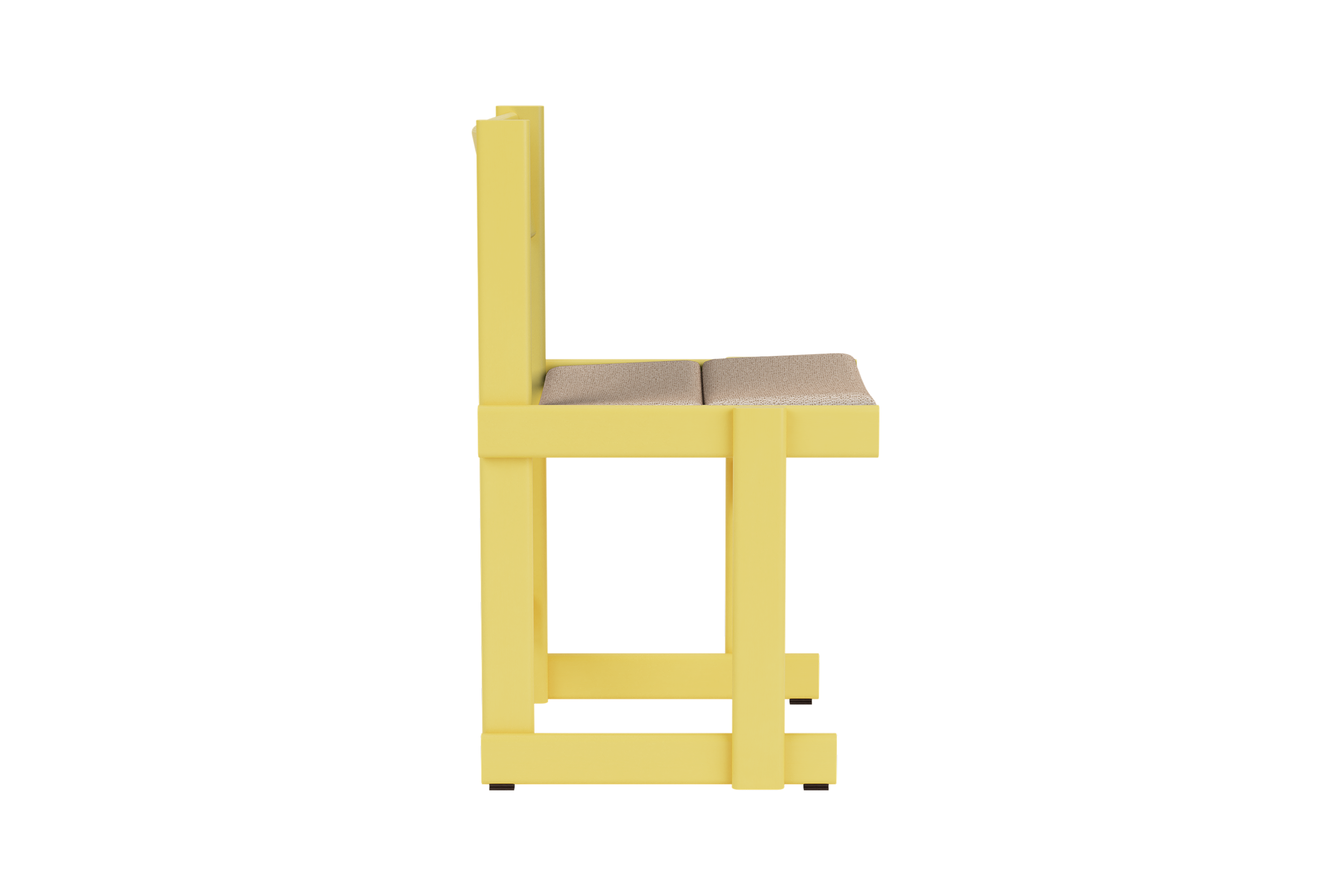 Bullnose Chair, Yellow / Swan Seat Pad UK