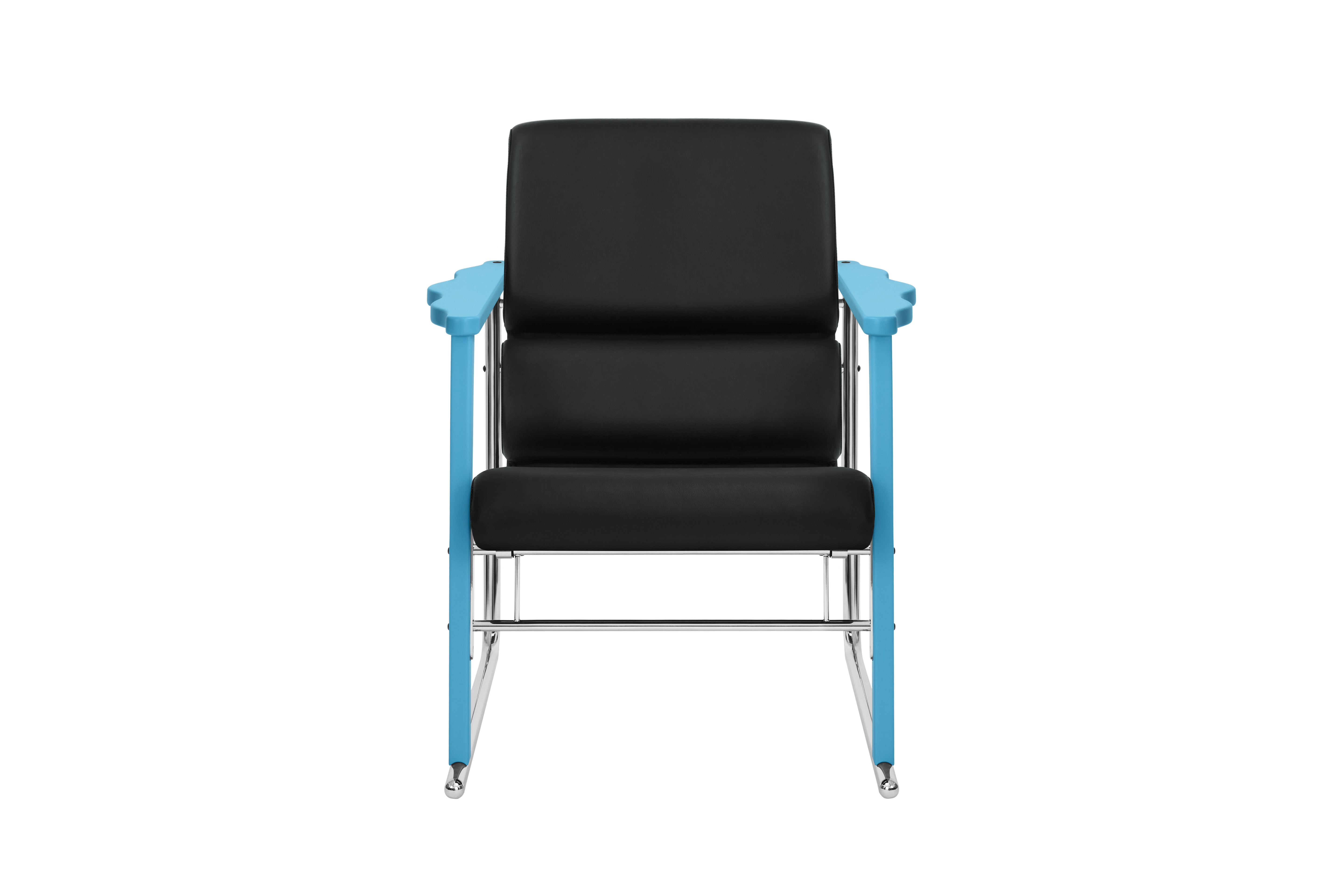 Experiment Lounge Chair, 502 / Blue / Black Leather, Art. no. 30947 (image 2)