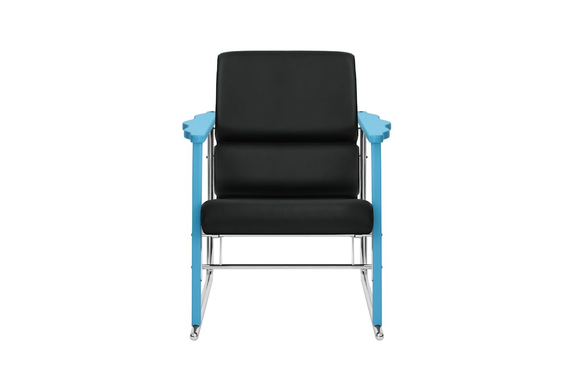 Experiment Lounge Chair, 502 / Blue / Black Leather, Art. no. 30947 (image 2)