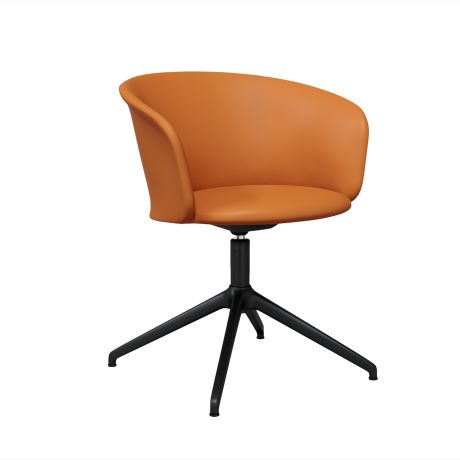 Kendo Swivel Chair 4-star Return, Cognac Leather / Black (UK)