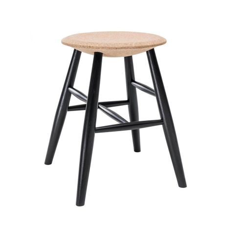 Drifted Stool, Light Cork / Black