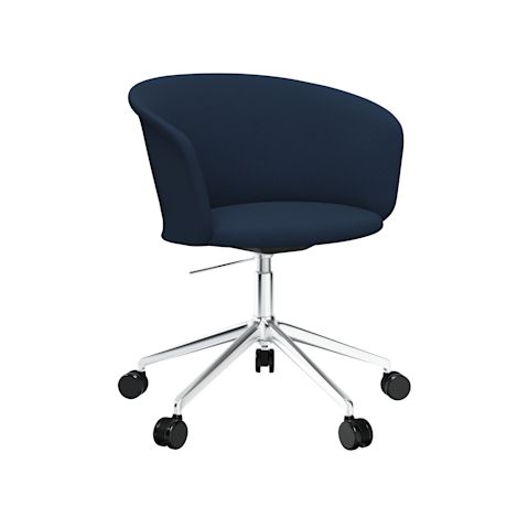 Kendo Swivel Chair 5-star Castors, Dark Blue / Polished (UK)