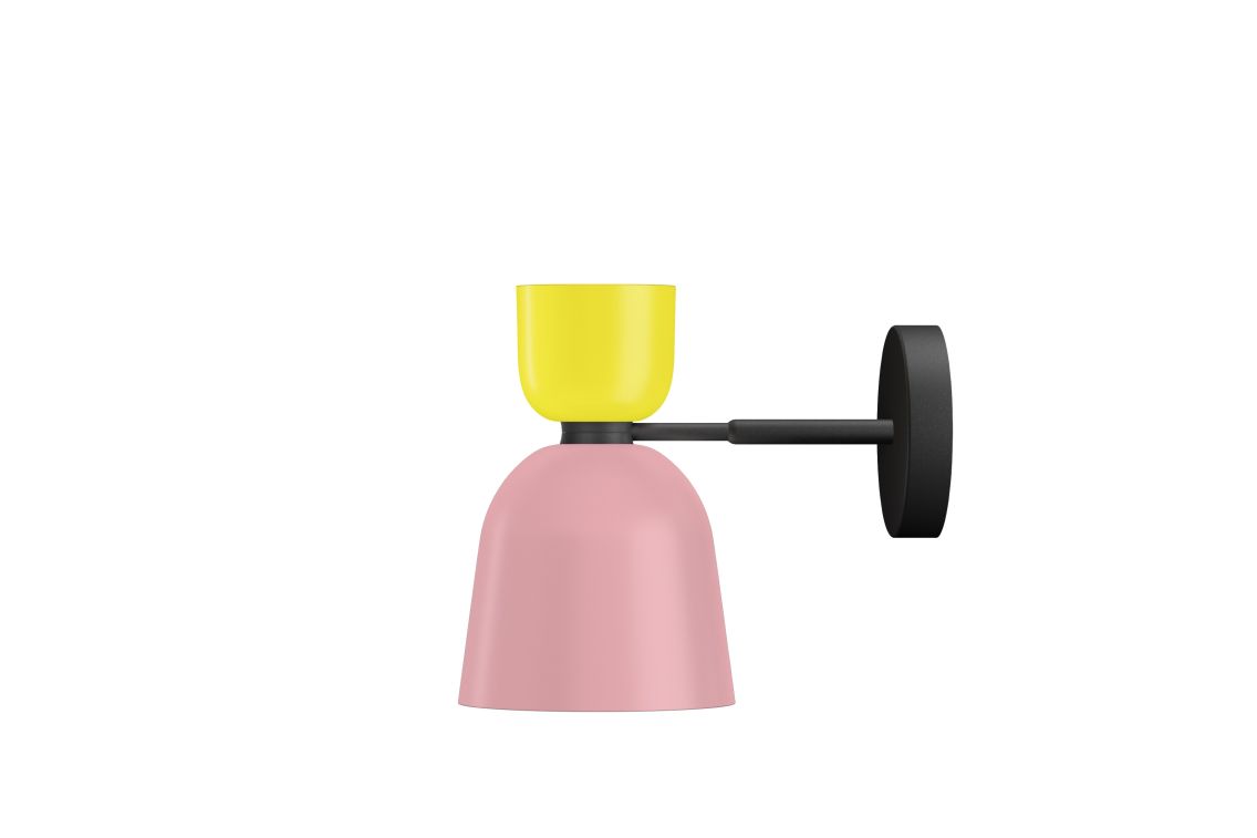 Alphabeta Wall Light, Sulfur Yellow / Light Pink, Art. no. 20418 (image 1)